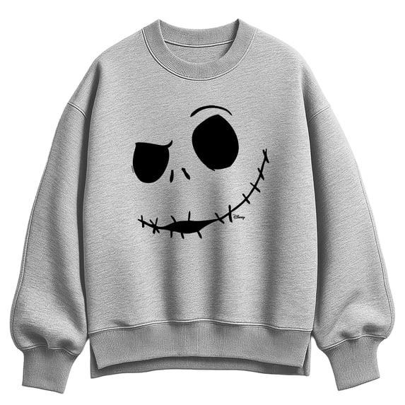 The Nightmare Before Christmas - Jack Face - Women's Oversized Fleece Crew Sweatshirt