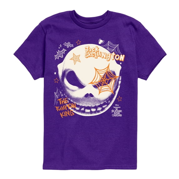The Nightmare Before Christmas - Jack Face - Youth Boys Short Sleeve Graphic T-Shirt
