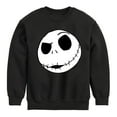 thumbnail image 1 of The Nightmare Before Christmas - Jack Face - Youth Crewneck Fleece Sweatshirt, 1 of 4