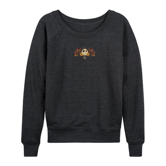 The Nightmare Before Christmas - Jack Fall Florals - Women's French Terry Long Sleeve Pullover