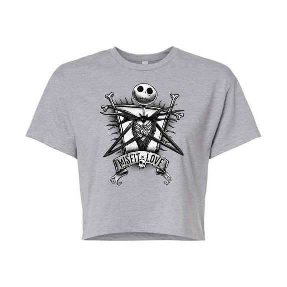The Nightmare Before Christmas - Jack Misfit Love - Juniors Cropped Cotton Blend T-Shirt