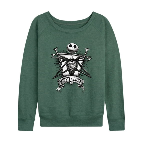 The Nightmare Before Christmas - Jack Misfit Love - Women's Lightweight French Terry Long Sleeve Shirt