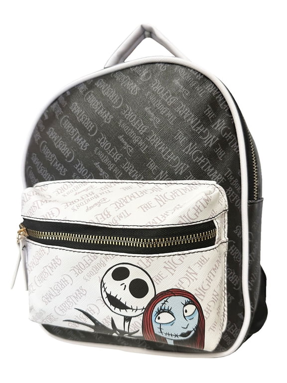 The Nightmare Before Christmas Jack & Sally Faux Leather 10" Mini Backpack
