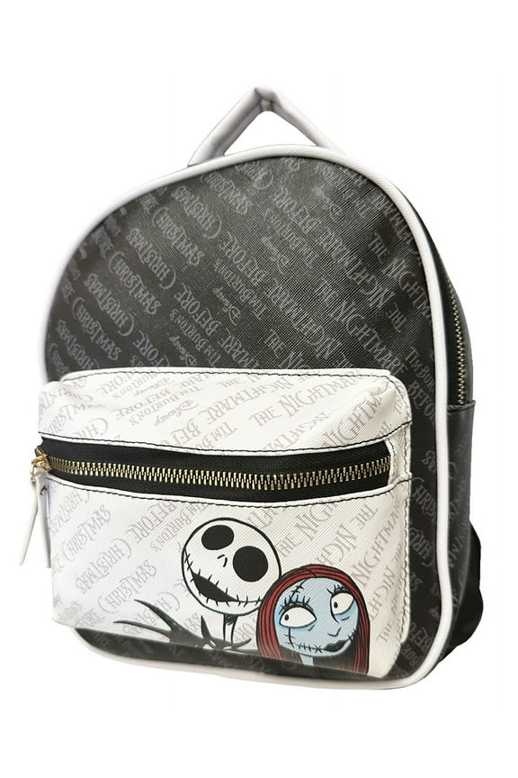 The Nightmare Before Christmas Jack & Sally Faux Leather 10" Mini Backpack