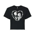 thumbnail image 1 of The Nightmare Before Christmas - Jack Sally Heart - Juniors Cropped Cotton Blend T-Shirt, 1 of 5