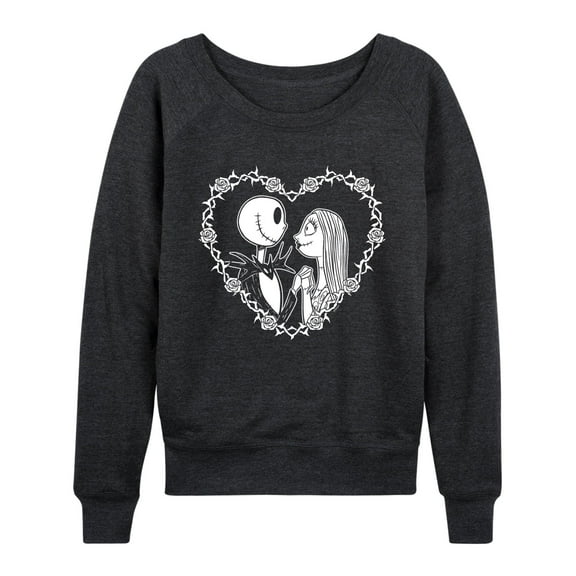 The Nightmare Before Christmas - Jack Sally Heart - Women's Lightweight French Terry Long Sleeve Shirt