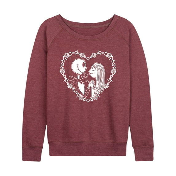 The Nightmare Before Christmas - Jack Sally Heart - Women's Lightweight French Terry Long Sleeve Shirt