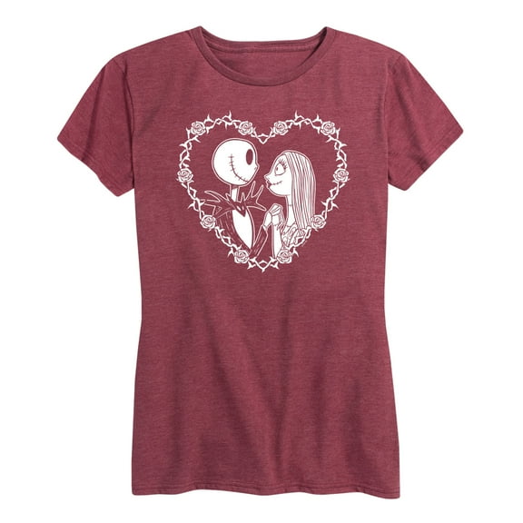 The Nightmare Before Christmas - Jack Sally Heart - Women's Short Sleeve Graphic T-Shirt