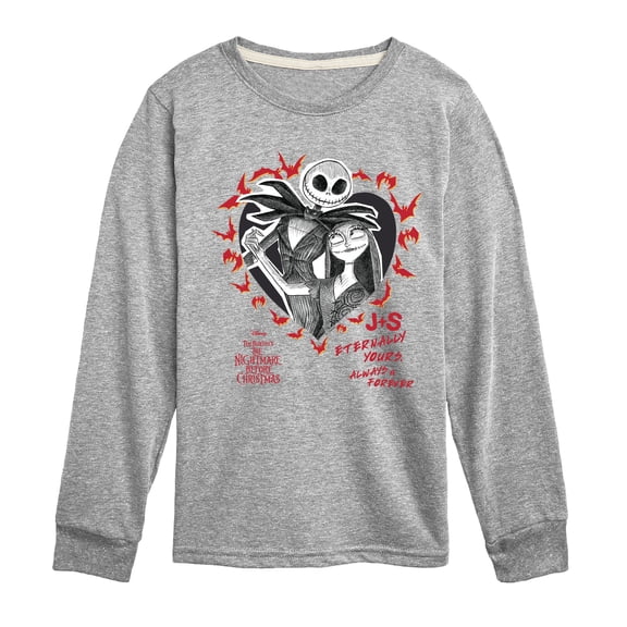 The Nightmare Before Christmas - Jack & Sally - Youth Boys Long Sleeve Graphic T-Shirt
