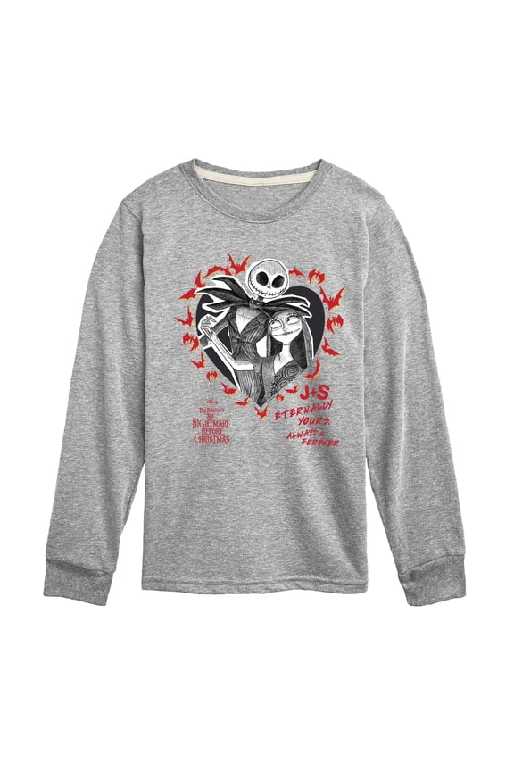 - Jack & Sally - Youth Boys Long Sleeve Graphic T-Shirt