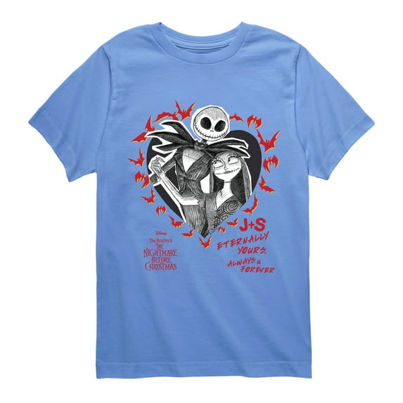 The Nightmare Before Christmas - Jack & Sally - Youth Boys Short Sleeve Graphic T-Shirt