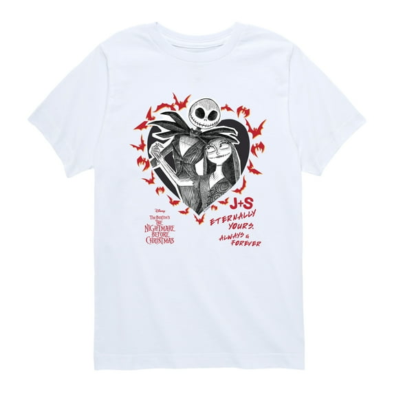 The Nightmare Before Christmas - Jack & Sally - Youth Boys Short Sleeve Graphic T-Shirt