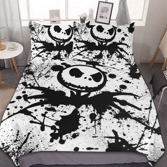 The Nightmare Before Christmas Jack Skellington 3 Piece Bedding Sets Decor Comforter Sets With One Duvet Cover Two Pillow Shams