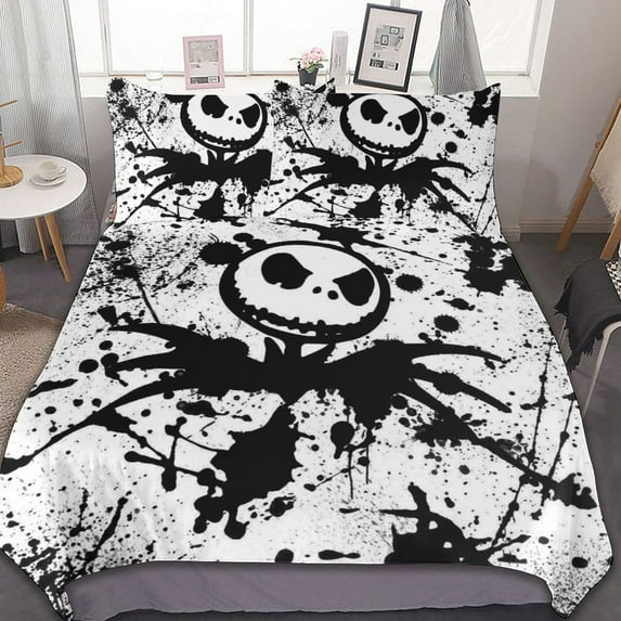 The Nightmare Before Christmas Jack Skellington 3 Piece Bedding Sets Decor Comforter Sets With One Duvet Cover Two Pillow Shams