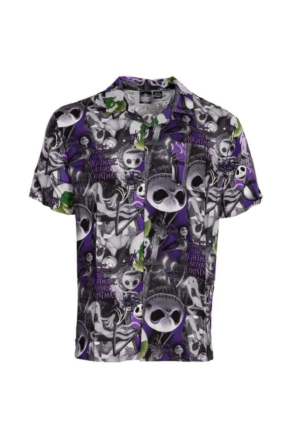 The Nightmare Before Christmas Jack Skellington All Over Print Adult Halloween Button Up Shirt
