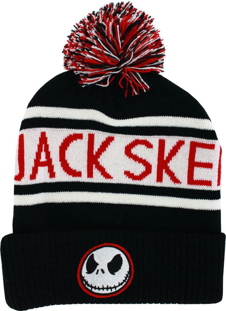 CONCEPT ONE ACCESSORIES The Nightmare Before Christmas Jack Skellington Knit Cuff Beanie with Pom