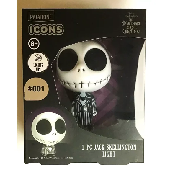 Jack Skellington Icon Light Officially Licensed The Nightmare Before Christmas Merchandise, Collectible Gift for Film Fans, Spooky Halloween Dcor, Battery Powered (10 cm / 4") | Paladone