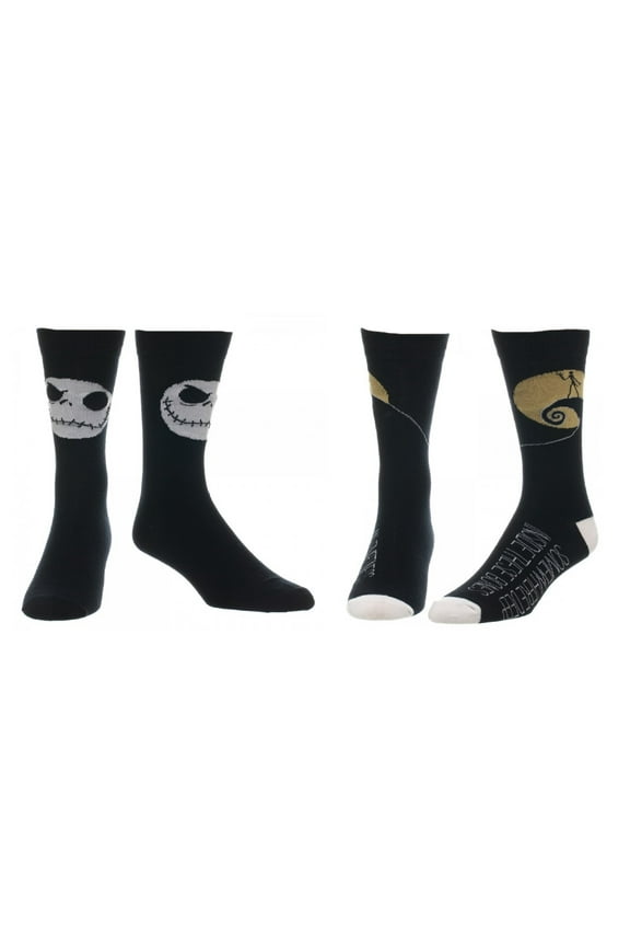 The Nightmare Before Christmas Jack Skellington Mens' Crew Socks 2 Pair