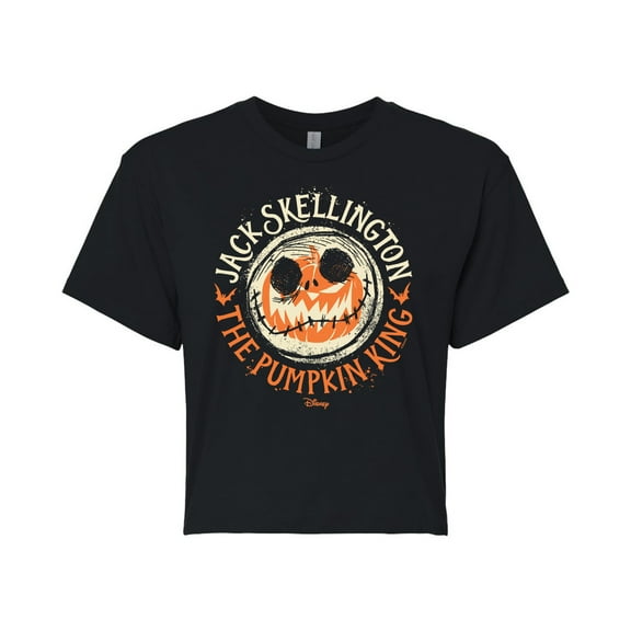 The Nightmare Before Christmas - Jack Skellington Pumpkin King - Juniors Cropped Cotton Blend T-Shirt