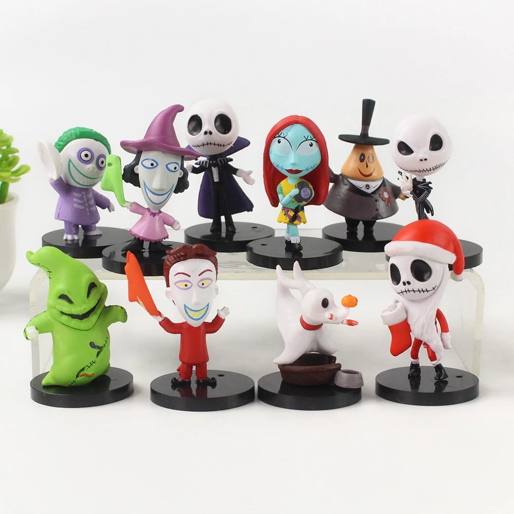 10Pcs/Set The Nightmare Before Christmas Jack Skellington Sally PVC ...