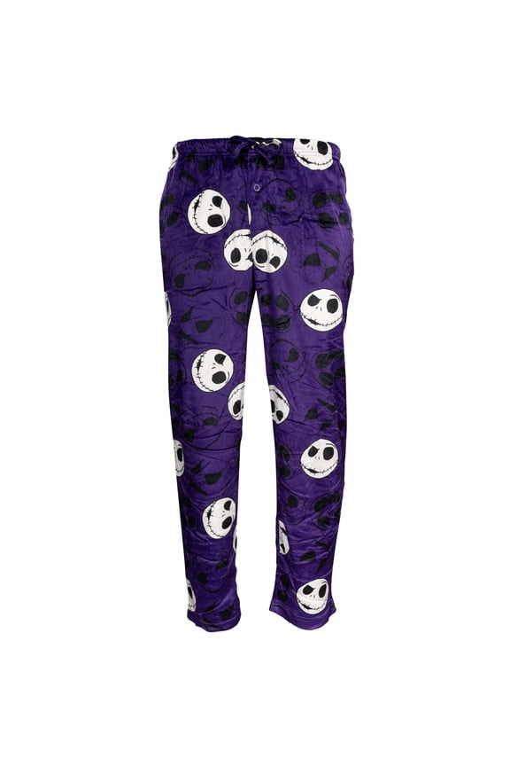 Jack Skellington Skull All Over Purple Adult Lounge Pants Sleepwear
