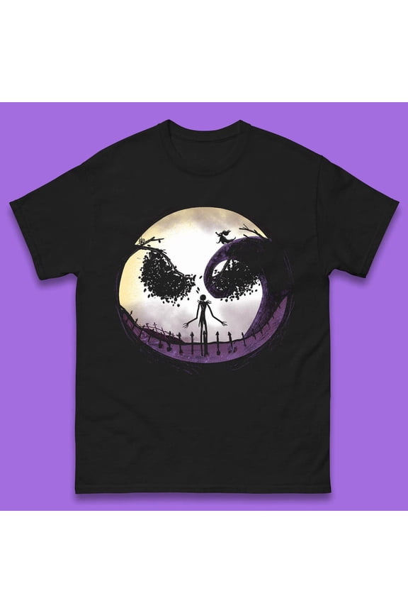 The Nightmare Before Christmas Jack Skellington T Shirt,Black Color,Size M