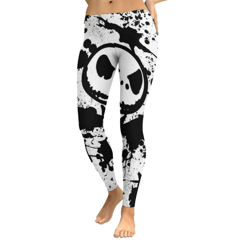 The Nightmare Before Christmas Jack Skellington Women's Yoga Pants High  Waisted Tummy Control Non See-Through Running Workout Leggings Athletic Pant