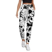 AOIVKUT The Nightmare Before Christmas Jack Skellington Womens Sweatpants Joggers Pants Trousers 3D Printing Novelty Sweatpants With Drawstring Closed Bottom