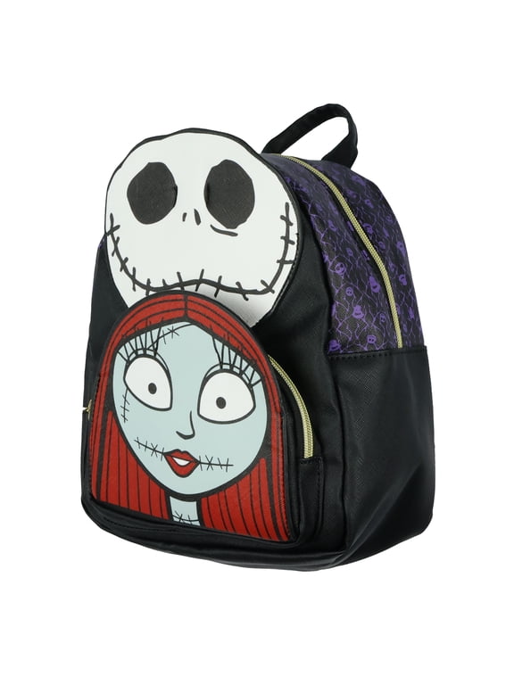 The Nightmare Before Christmas Jack Skellington and Sally Mini Backpack Purse 10"
