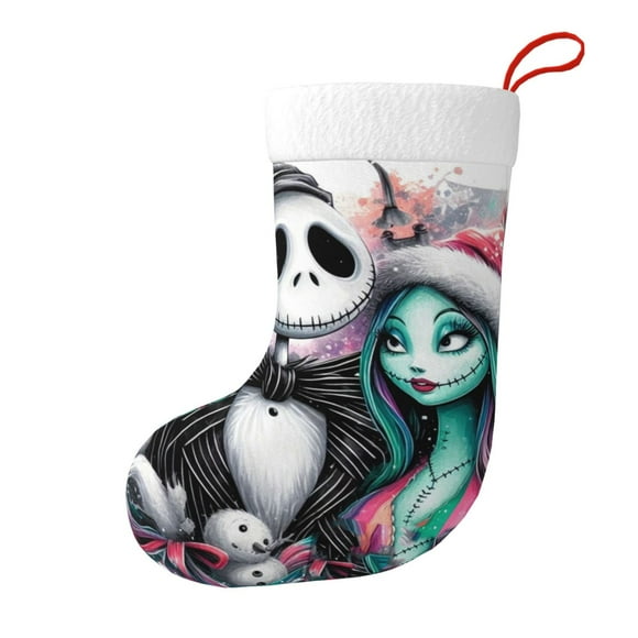 The Nightmare Before Christmas Jack Skellington and sally Christmas Stocking Decor Hanging Ornaments for Holiday Xmas Party Family Decor