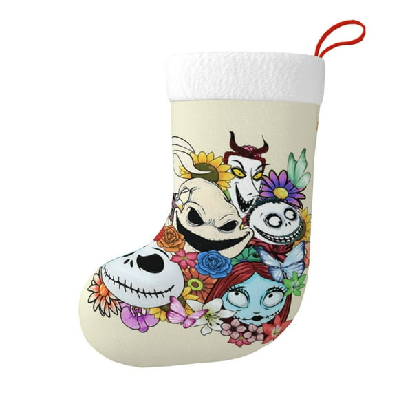 The Nightmare Before Christmas Jack Skellington and sally Christmas Stocking Decor Hanging Ornaments for Holiday Xmas Party Family Decor