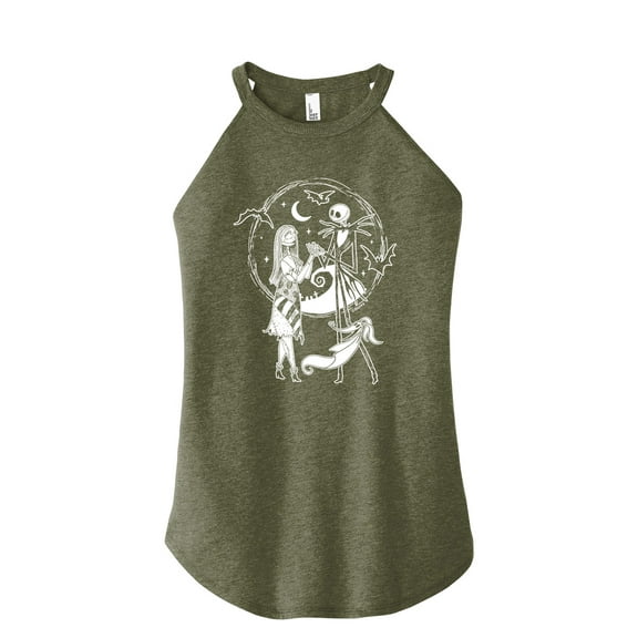 The Nightmare Before Christmas - Jack and Sally - Juniors High Neck Tank Top