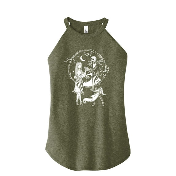 The Nightmare Before Christmas - Jack and Sally - Juniors High Neck Tank Top