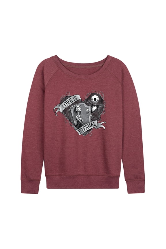 - Jack and Sally Love Eternal - Women's Lightweight French Terry Long Sleeve Shirt