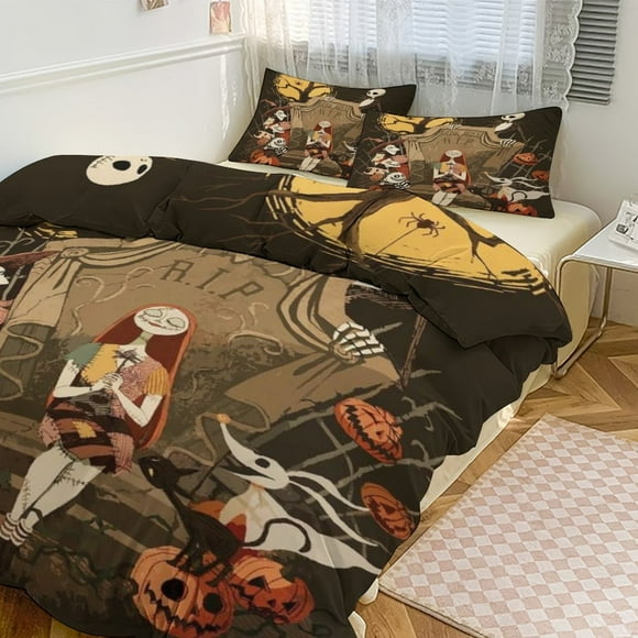 The Nightmare Before Christmas Kids Bedding Set 3 Piece Set Cartoon Double-sided Printing Full