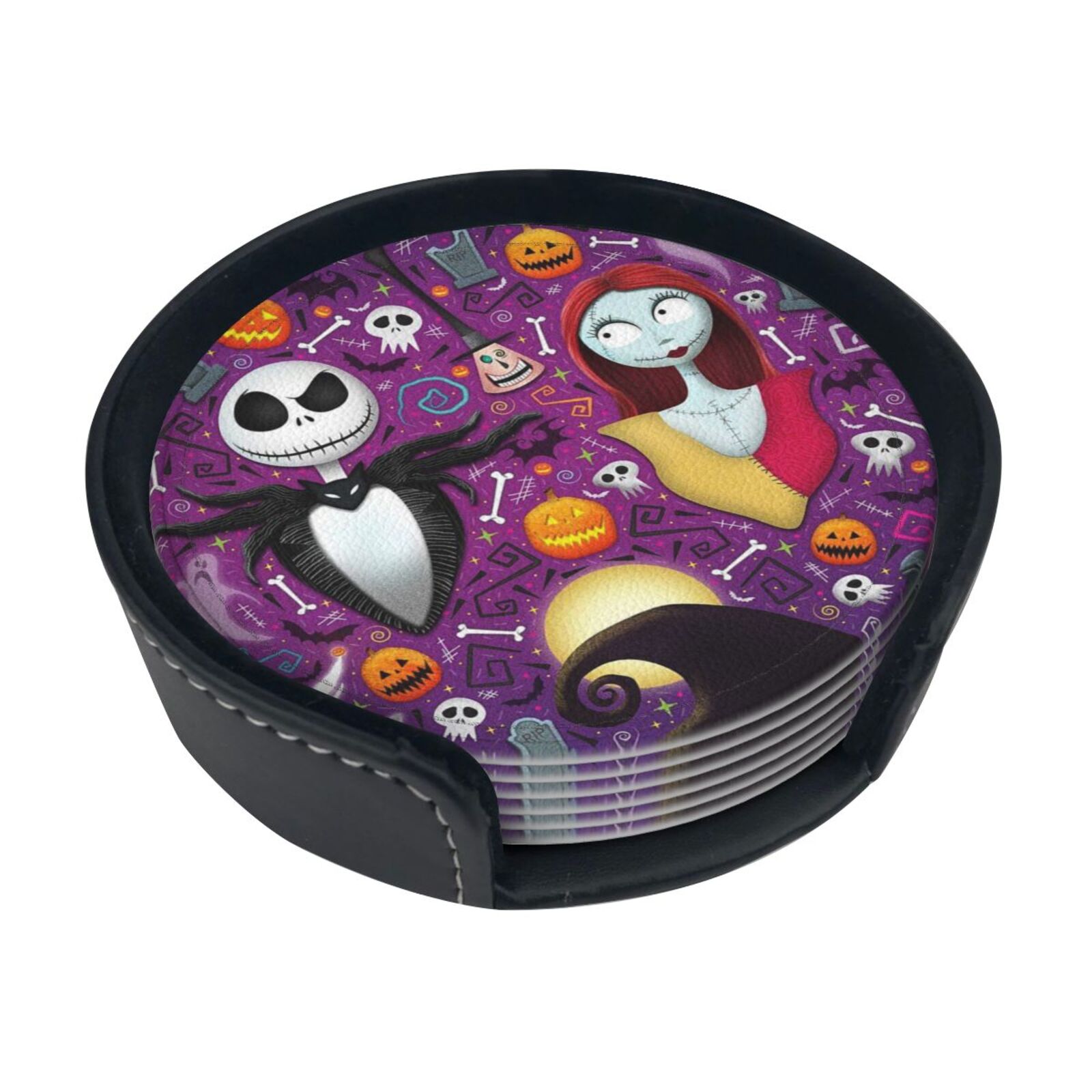 The Nightmare Before Christmas Leather Coasters Protect Furniture From