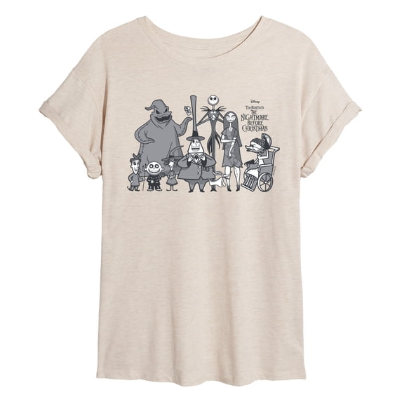The Nightmare Before Christmas - Lineup - Juniors Oversized Graphic T-Shirt