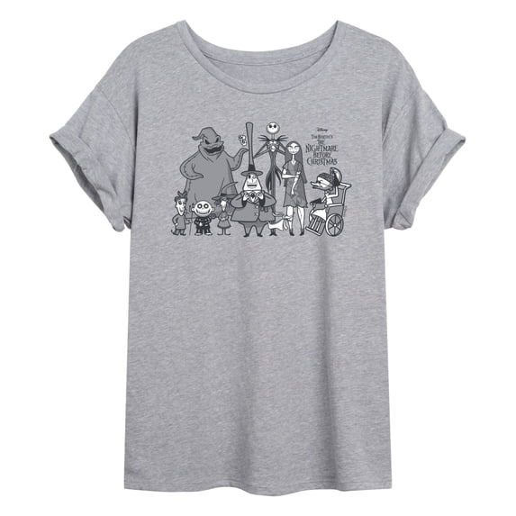 The Nightmare Before Christmas - Lineup Oversized Graphic T-Shirt