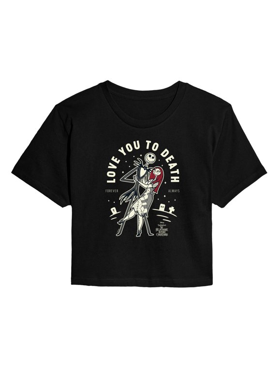 - Love To Death - Juniors Cropped Graphic T-Shirt