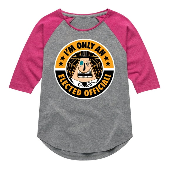 The Nightmare Before Christmas - Mayor Elected Official - Toddler And Youth Girls Raglan Graphic T-Shirt
