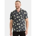 thumbnail image 1 of Nightmare Before Christmas Men's and Big Men's Print Button-Up Cotton Shirt with Short Sleeves, Sizes XS-3XL, 1 of 5