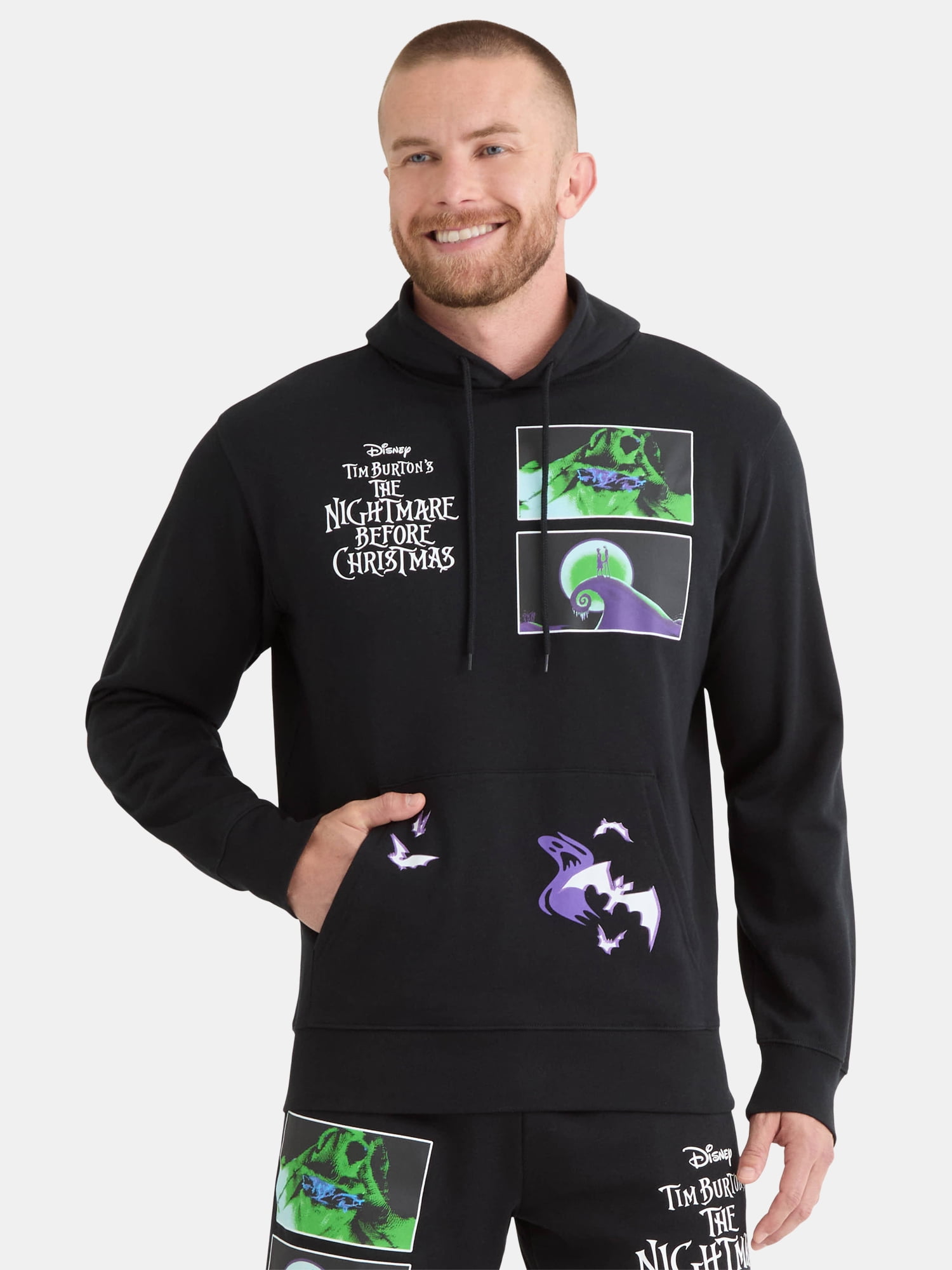 Nightmare Before Christmas Men's and Big Men's Front Back Graphic