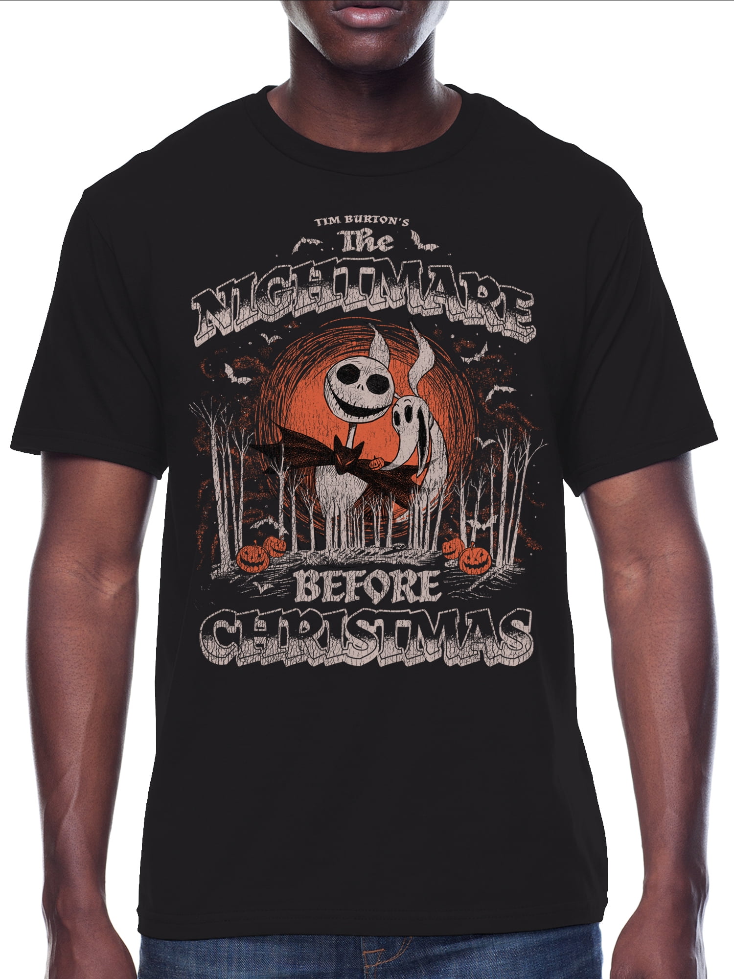 The Nightmare Before Christmas, Men's & Big Men's Graphic T-Shirt, Jack and Zero, Sizes S-3XL
