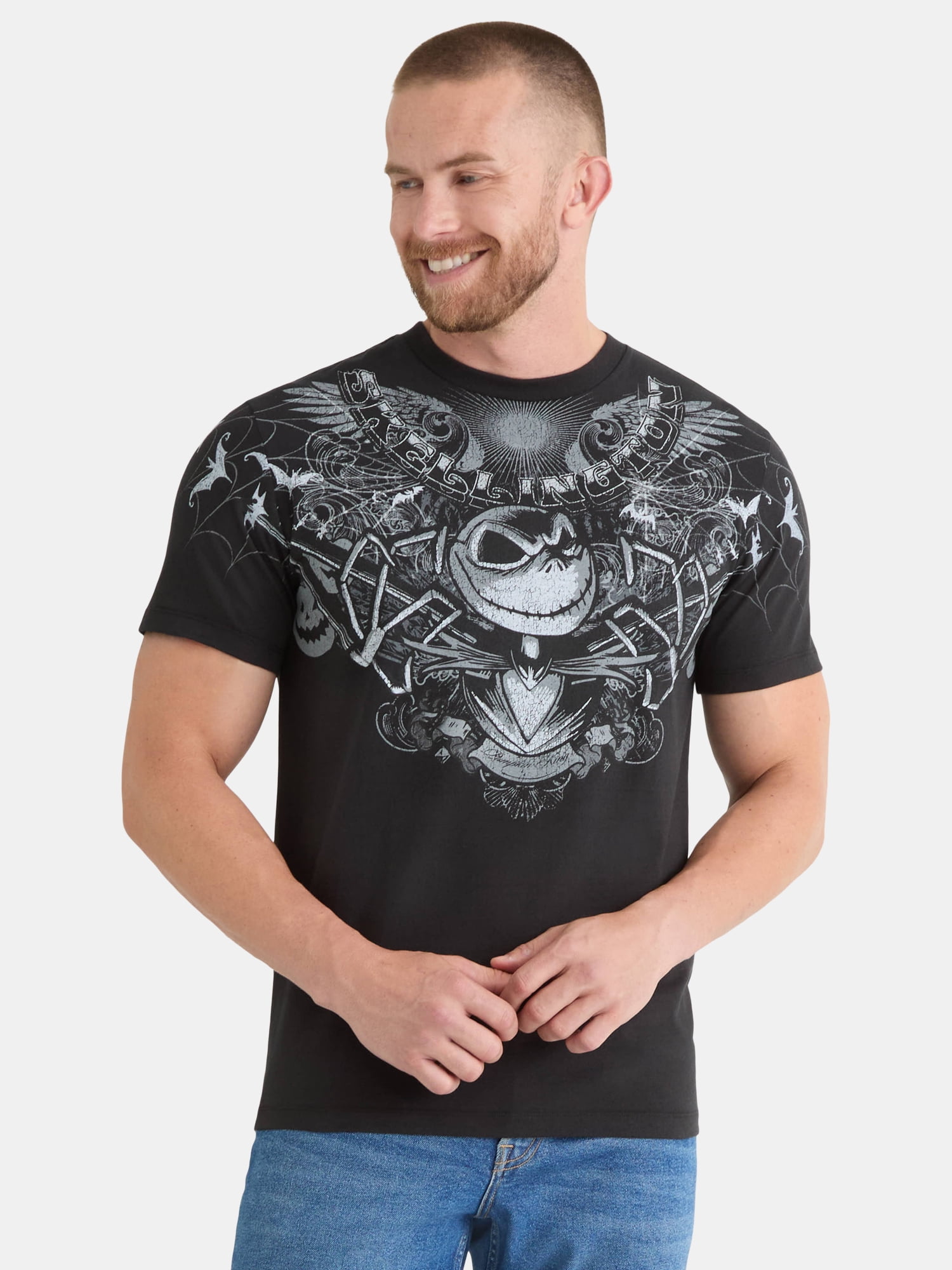 Nightmare Before Christmas Men's and Big Men's Graphic Tee with Short Sleeves, Sizes XS-3XL