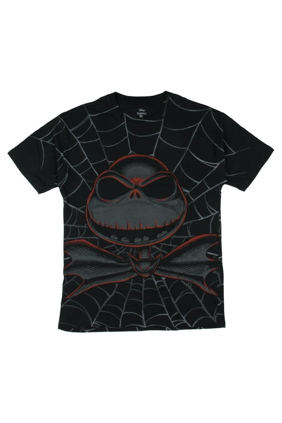 The Nightmare Before Christmas Men's Jack Front And Back Web Print Short Sleeve T-Shirt