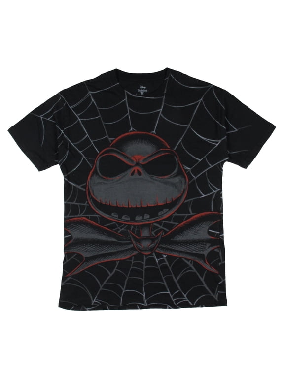 The Nightmare Before Christmas Men's Jack Front And Back Web Print Short Sleeve T-Shirt