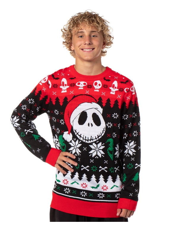 The Nightmare Before Christmas Men's Santa Jack Adult Ugly Sweater Knit Pullover