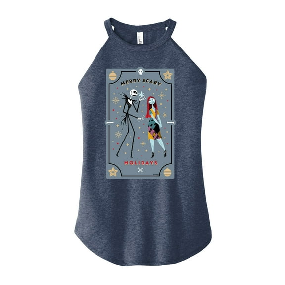 The Nightmare Before Christmas - Merry Scary Holiday - Juniors High Neck Tank Top