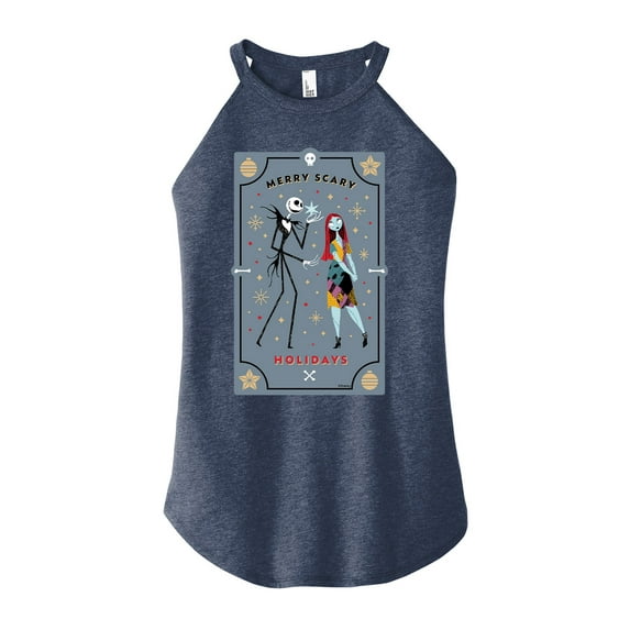 The Nightmare Before Christmas - Merry Scary Holiday - Juniors High Neck Tank Top