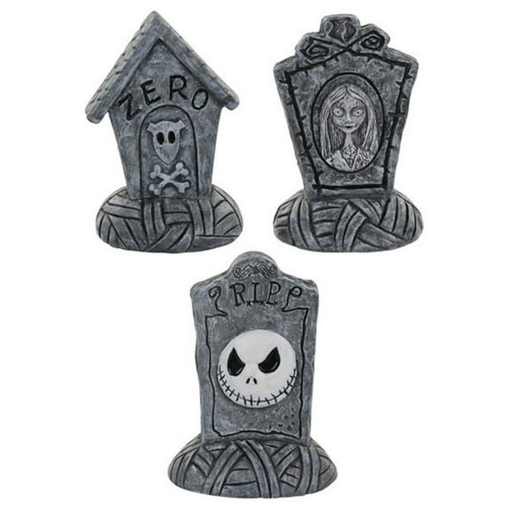 The Nightmare Before Christmas Mini Tombstone Set Jack/Sally/Zero